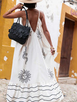 Printed V-neck Summer Maxi Dress - Ladyez