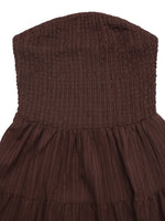 Smocked Strapless Tiered Ruffle Mini Dress