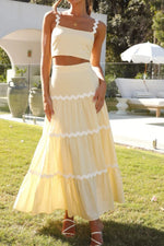 Contrast Trim Cami and Maxi Skirt Set - Ladyez