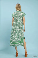 Umgee Abstract Two Tone Print Midi Dress