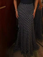 Polka Dot Mermaid Maxi Skirt