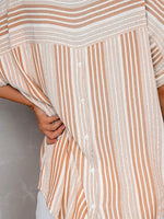 Full Size Collared Neck Half Sleeve Shirt Plus Size