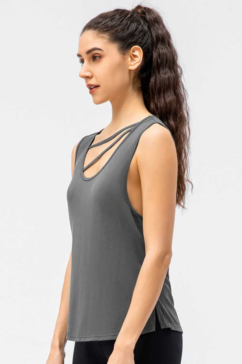 Cutout Reversible Active Tank - Ladyez