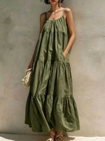 Tiered Scoop Neck Maxi Dress
