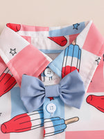 Children's Printed Short Sleeve Shirt and Shorts Set