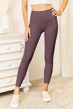 Double Take Wide Waistband Sports Leggings - Ladyez