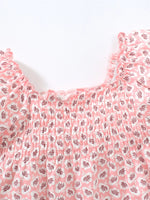 Children's Floral Print Smocked Top