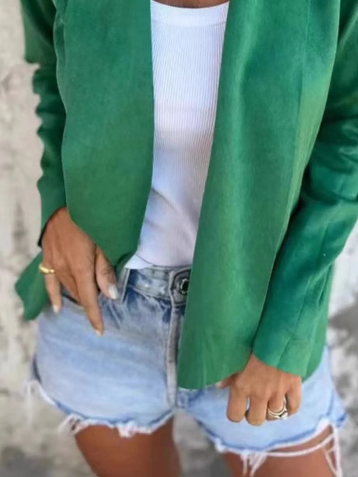 Full Size Open Front Casual Cardigan Plus Size