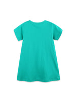 Children's Dog Embroidered Round Neck Dress