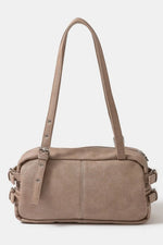 Fame Multi Grommet Belt Strap Rustic Rectangular Hand Bag