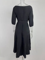 Boat Neck Tie Waist Dress