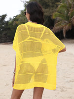 Hollow Out Collared Neck Cover-Up - Ladyez