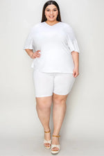 Basic Bae Bamboo Full SizeV-Neck Drop Shoulder T-Shirt and Shorts Set