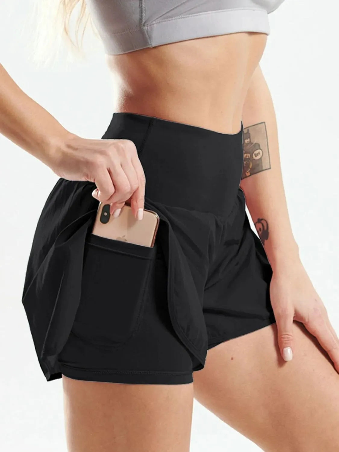 Pocketed High Waist Active Shorts - Ladyez