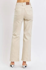 Judy Blue Full Size High Waist Distressed Wide Leg Jeans