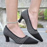 Point Toe Block Heels Pumps
