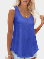 Florira Eyelet Round Neck Tank