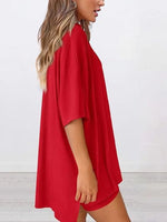 Full Size Oversized Slit Round Neck Top and Shorts Lounge Set Plus Size - Ladyez
