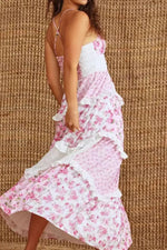 Floral Lace Trim Maxi Cami Dress - Ladyez