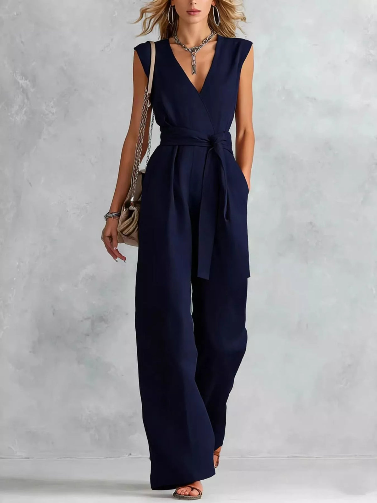 Sleeveless Wide Leg Jumpsuit