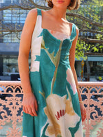 Floral Print Square Neck Maxi Dress - Ladyez