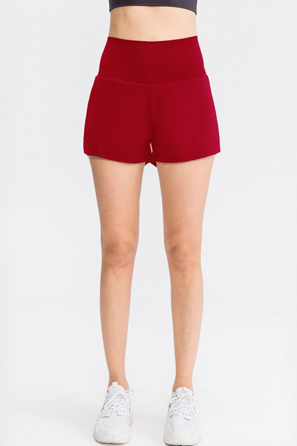 Wide Waistband Sports Shorts with Pockets - Ladyez