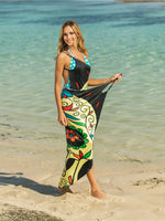 Printed Spaghetti Strap Cover Up - Ladyez