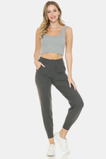 Leggings Depot Wide Waistband Slim Active Joggers - Ladyez