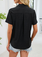 Eyelet Short Sleeve Blouse