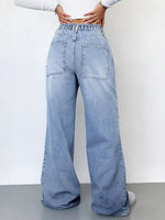 Wash Wide Leg Cargo Jeans