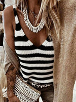 Striped V-Neck Tank