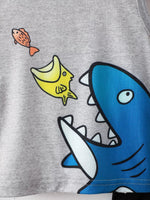 Children's Shark Graphic Tank Top & Shorts Set