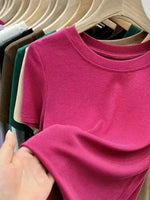 Crew Neck Short Sleeve T-Shirt - Ladyez