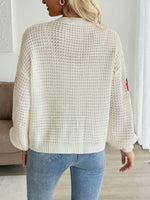 Strawberry Pattern V-Neck Button-Up Cardigan