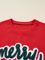 Merry Script Holiday Christmas Graphic Sweatshirt