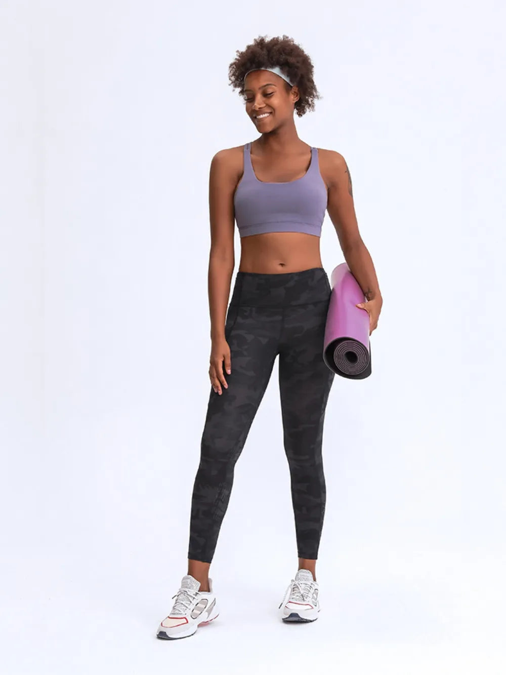 Millennia Wide Waistband Leggings with Pockets - Ladyez