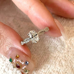 1 Carat Moissanite 925 Sterling Silver Oval Ring