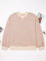 Striped Crew Neck Casual Sweatshirt