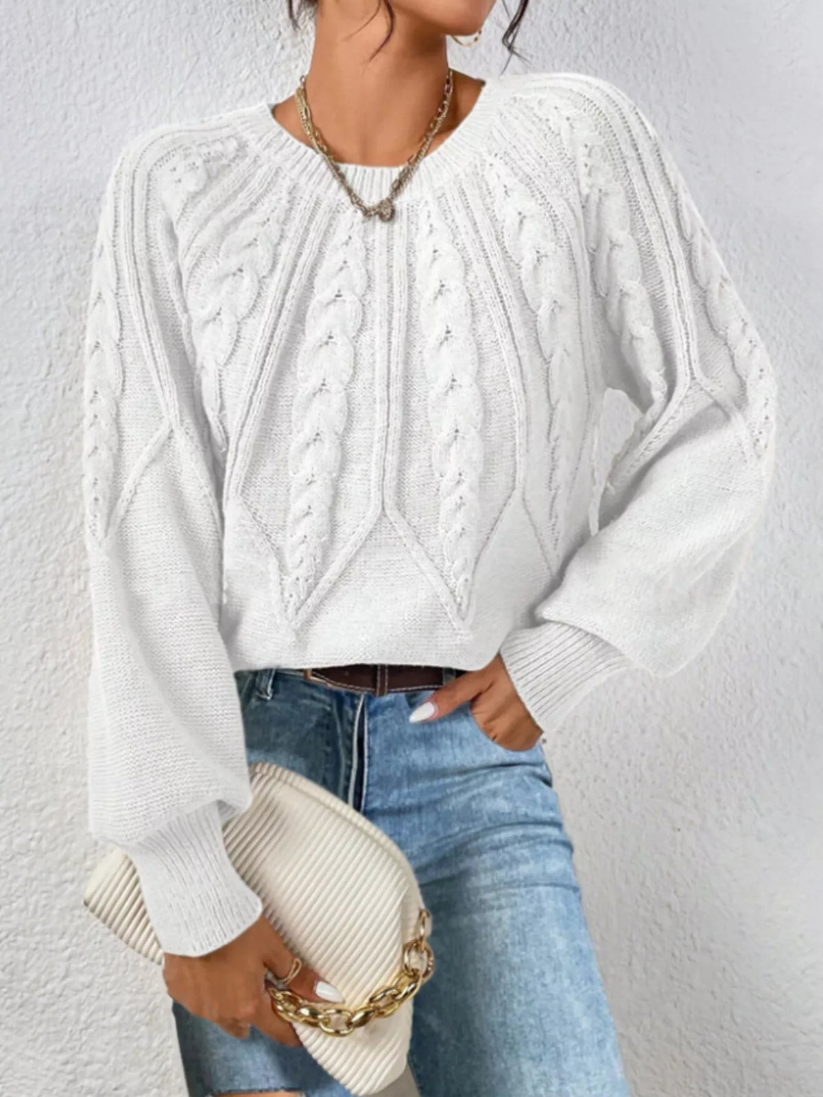 Cable Knit Long Sleeve Sweater