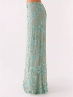 Sequin Embroidered Maxi Skirt