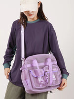 Nylon Crossbody Bag with Buckle Details
