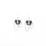 Halloween Alloy Heart Skull Earrings with Chain Detail