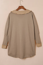 Waffle Knit Button Front Dress