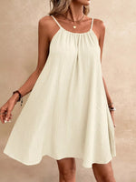 Casual Spaghetti Strap Gauze Dress