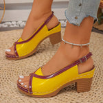 Open Toe Block Heels Sandals