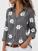 Full Size Floral Print Button-Down Casual Shirt Plus Size