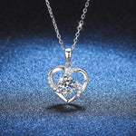 925 Sterling Silver Zircon Heart Necklace