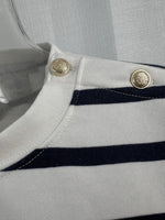 Striped Round Neck Top and Shorts Set