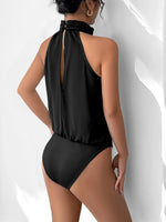 3D Flower Grecian Neck Bodysuit