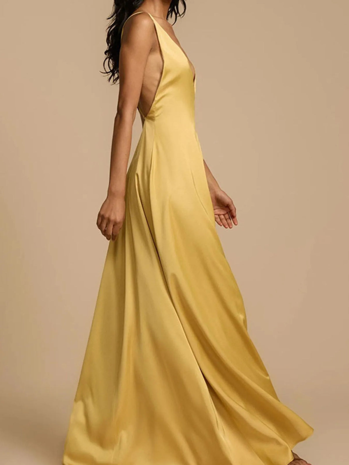 Deep V-Neck Maxi Dress - Ladyez